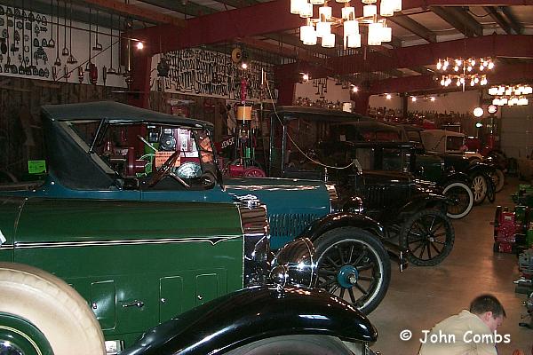 antiques which included old cars Jesse James' mother's sewing machine